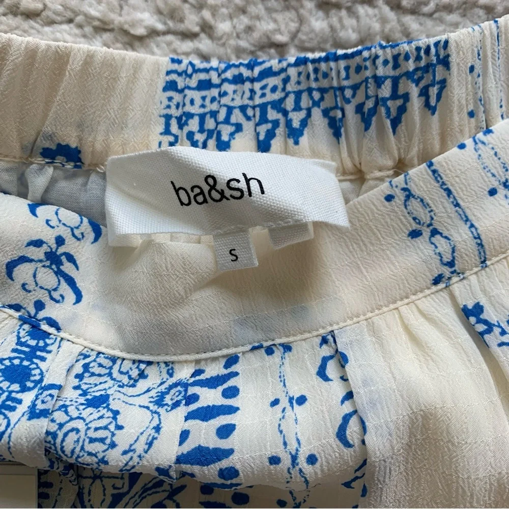 BA&SH Jupe Ionder Printed Midi Skirt Cream NWT Size Small - Picture 4 of 6